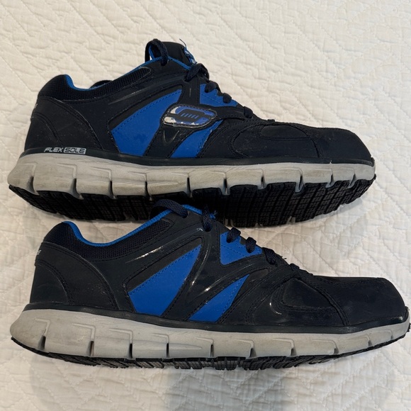 Skechers Men's Black and Blue work sneakers with alloy toe ( safety shoes ) - Picture 3 of 6
